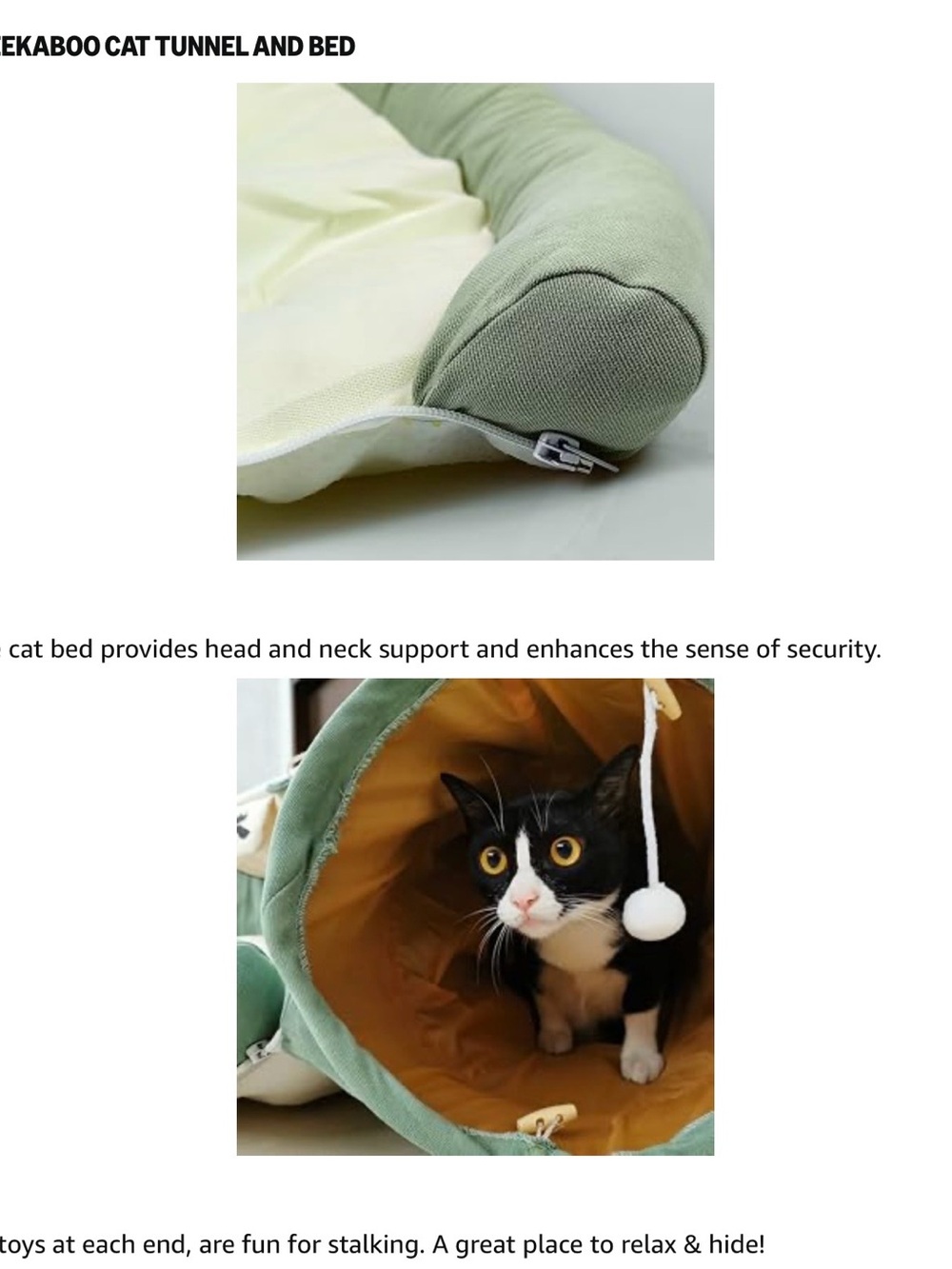 Peel-A-Boo Cat Tunnel & Bed - Picture 7 of 15